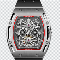 Montre mécanique au design créatif et original, de haute qualité, confortable à porter, avec mouvement à heures sautantes, montre mécanique pour tous les jours