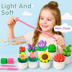 Kit de Arcilla Seca al Aire para Niños, 12 Temas de Plantas y 12 Colores, Set de Arcilla para Modelar con Herramientas, Juguetes de Arte y Manualidades STEM No Tóxicos - Product Image 3