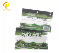 Sacs d'emballage refermables à fermeture éclair avec trou de suspension pour leurres de pêche, pochettes souples personnalisées en plastique de 8''x4'' pour appâts de pêche