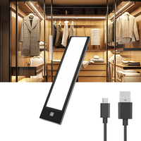Installation magnétique LED USB Rechargeable batterie lumières sans fil IR capteur de porte intelligent sous l'armoire veilleuse verre givré 80