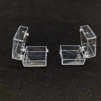 Boîte carrée pliable en plastique étanche avec couvercle à charnière pour médailles, pièces de monnaie, badges, bijoux, anti-poussière