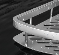 Vente directe d'usine d'étagères triangulaires de salle de bain en alliage d'aluminium de style américain, non perforées, pour lavabo, utilisation en salle de bain
