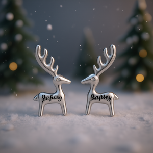 Orecchini a perno a forma di cervo Safilay, in lega placcata argento con zirconi, simpatici gioielli unisex a forma di animale, idea regalo - Product Image 2