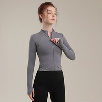 Nouveau haut de sport respirant à col montant amincissant pour l'extérieur, lisse et polyvalent, idéal pour le fitness, le Pilates et le yoga pour femmes