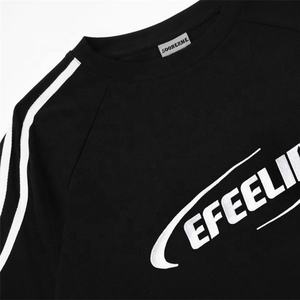 Camiseta bordada Unisex de alta calidad 240 Gsm 100% algodón tejido de punto deportivo con patrón de estampado de manga - Product Image 5