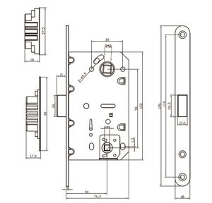 Phổ Biến Nhất Ý Thiết Kế Kích Thước Khóa 8550 9050 9650 Khóa Cửa Từ Cho Nội Bộ Cửa - Product Image 4