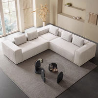 Canapé en tissu doux de style moderne en forme de L, meubles de salon, canapé avec coin salon, canapés pour la maison, design simple, canapé modulaire