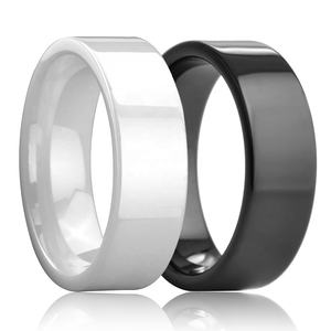 Einfacher weißer Zirkonia Keramik Ehering - Product Image 6