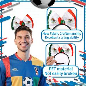 Diadema Personalizada con Bandera Patriótica de EE. UU., Canadá y México, Lazo para el Cabello con Temática de México para Fanáticos del Deporte y Animadoras, Accesorios Personalizados para Equipos - Product Image 4