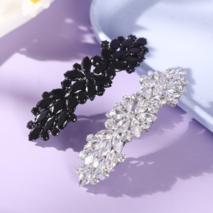 Pince à cheveux <span class=keywords><strong>de</strong></span> luxe scintillante en strass pour femme, <span class=keywords><strong>barrette</strong></span> à cheveux en cristal marquise, élégante épingle à cheveux <span class=keywords><strong>de</strong></span> mariée pour mariage, accessoires <span class=keywords><strong>de</strong></span> fête - Product Image 5