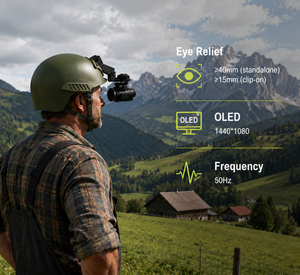 กล้องถ่ายภาพความร้อนแบบตาเดียว 640x512 พร้อมจอแสดงผล OLED เครื่องถ่ายภาพอินฟราเรดสำหรับการสังเกตการณ์กลางแจ้ง ดีไซน์แบบติดตั้งบนหมวก B3B ได้อย่างปลอดภัย - Product Image 3