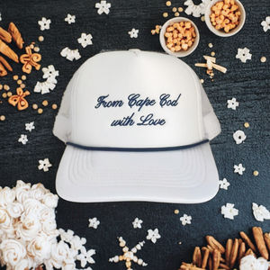 Gorra de Béisbol Personalizada Bordada Blanca de 5 Paneles con Malla de Espuma, Estilo Deportivo, para Ciclismo, Playa, con Cuerda Azul Marino, para Adultos, Bodas - Product Image 3