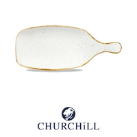 Plateau de service Barley White avec poignée 28,4 × 12 cm Churchill Stonecast Speckled Swhspdlh1