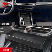 Pour Volkswagen Tiguan III/Passat B9 2024-2025 boîte de rangement de Console centrale intérieure plateau organisateur noir accessoires en plastique ABS