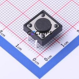 YTSF001A0432501A Tactile Switch Through hole,12x12mm Switch Single Pole Single Throw Round Button 2.5N Through Hole - Product Image 1