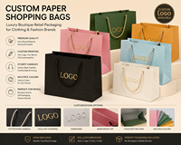Sacs shopping en papier personnalisés avec logo pour les marques de vêtements, emballage cadeau de luxe pour la vente au détail