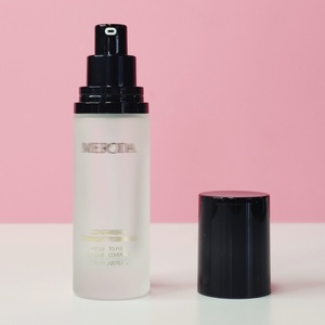 Cosmetic Packaging Frosted Glass Airless <b>Pump</b> <b>Bottles</b> Clear Liquid Foundation Container Glass <b>Bottle</b> - Product Image 2