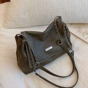 Sac à Bandoulière à Chaîne en Cuir Texture Daim avec Boucle en Métal pour Femme - Product Image 5