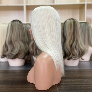 ท็อปเปอร์ผมแท้สีบลอนด์แบบขายส่ง ฐานไหมคุณภาพสูง ผมจากผู้บริจาคคนเดียว เรียงเกล็ดผมอย่างเป็นระเบียบ ผมยุโรป สำหรับผู้หญิง - Product Image 5