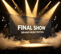 Bannière en tissu maillé polyester grand format pour festival de musique, impression numérique personnalisée, à suspendre en extérieur