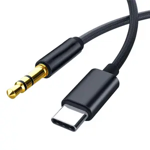 AUX אודיו כבל USB סוג C כדי 3.5mm שקע רמקול כבל עבור אוזניות אוזניות AUX כבל מתאם עבור Xiaomi סמסונג Huawei