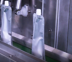 Machine de remplissage et d'emballage entièrement automatique HFFS Doypack Top Spout Pouch pour poudre pour <span class=keywords><strong>Capri</strong></span> <span class=keywords><strong>Sun</strong></span> Drinks Food Beverages Gear Core - Product Image 5