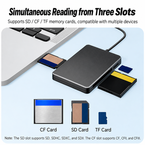 Lector de Tarjetas USB 2.0 CF SD TF MicroSD 3 en 1 para Cámaras Canon, Nikon, GoPro, DJI, Dash <span class=keywords><strong>Cam</strong></span>, Action <span class=keywords><strong>Cam</strong></span>, Adaptador de Tarjeta de Memoria de Alta Velocidad - Product Image 4