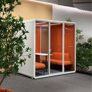 Cabina Acústica de Oficina con Puerta de Vidrio Contemporánea, Insonorizada, para Privacidad en el Lugar de Trabajo - Product Image 1