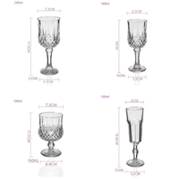 Verre à vin transparent taillé en diamant de style européen, personnalisable avec logo, capacités de 150 à 260 ml, pour banquets et usage domestique (vente en gros)