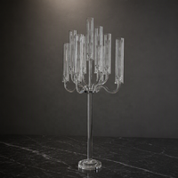 Candélabre en cristal européen à 9 bras pour décoration de table et centre de table de mariage