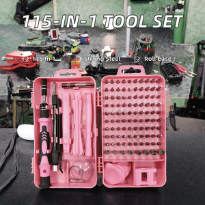 Jeu de tournevis 115-en-1 en acier au chrome-vanadium, outils de levier à ventouse, support magnétique, clés réglables, outil roulant, entraînement 1/2 pouce - Product Image 2