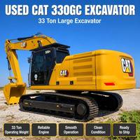 Excavatrice sur chenilles CAT330GC d'occasion bien entretenue, 30 tonnes, grande pelle, système hydraulique complet, boîte de vitesses, pompe, roulement, bon état