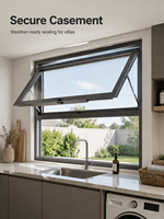 Fenêtres à battants en aluminium de style moderne pour cuisines et bureaux d'appoint