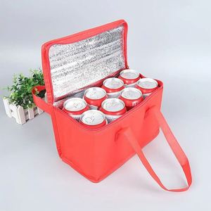 กระเป๋าเก็บความร้อนแบบมีฉนวนกันความร้อน รุ่น Yy647 สำหรับส่งอาหาร  พร้อมโลโก้สั่งทำพิเศษ  ทำจากผ้าไม่ถักทอเคลือบอลูมิเนียมฟอยล์ ใช้ซ้ำได้ - Product Image 4