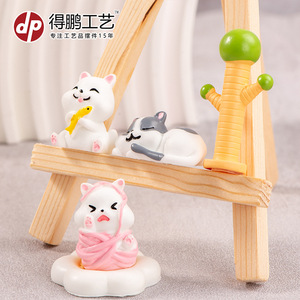 Figurines de chatons en résine Dp Craft, mini décorations animales pour la maison, ornement de bureau - Product Image 2