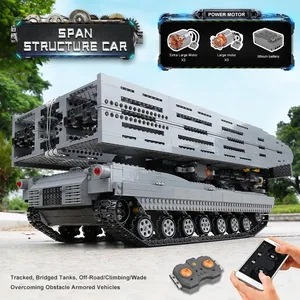 Kalıp kral 20002 teknik uzaktan kumanda askeri Tank zırhlı araç köprü katman yapısı araba yapı taşları tuğla oyuncaklar