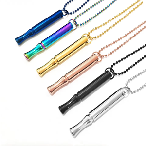 売れ筋ステンレス鋼呼吸瞑想落ち着いたストレス解消多用途ロングペンダントネックレス - Product Image 1