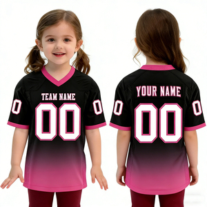 Maglie da Calcio 2026: Miglior Design con Logo Posteriore, T-shirt da Calcio Retrò Stile Streetwear, Colore Rosa, per Bambini - Product Image 1