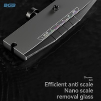 Ensemble de salle de bain de luxe BGS brossé de haute qualité avec douche numérique à effet pluie, massage, robinetterie encastrée, ensembles spa combinés, robinet en céramique et robinet de douche LED