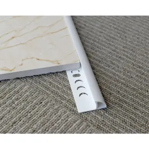 Vòng hình dạng PVC gốm góc cạnh dải gạch trang trí TRIM trắng đồng bằng PVC gạch đá cẩm thạch TRIM
