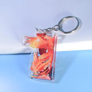 HanXin <span class=keywords><strong>Popular</strong></span> Personalizar Cristal Corte Claro Acrílico Resina Epoxi Llavero Personalizado Impreso Barato Grabado Acrílico Encanto - Product Image 2