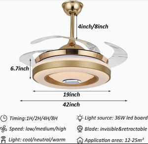 <span class=keywords><strong>Ventilateur</strong></span> <span class=keywords><strong>de</strong></span> <span class=keywords><strong>plafond</strong></span> pour salon avec fonction <span class=keywords><strong>de</strong></span> minuterie et 6 vitesses réglables, 42 pouces - Product Image 6