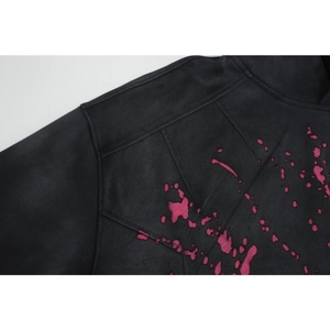 Sudadera con Capucha Oversize Vintage para Hombre, Estilo Grunge Lavado, con Estampado de Salpicaduras y Logotipo Personalizado, para Moda Urbana - Product Image 3