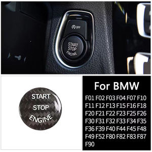 Carbon Fiber Start Stop <b>Push</b> <b>Button</b> Engine Ignition <b>Switch</b> Protective Sticker for BMW F10 F20 F15 F21 F32 F36 F02 F11 F90 F48 - Product Image 3