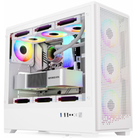 AntarcChill - Caja de PC Micro ATX para Juegos, Caja de PC ATX de Torre Media con Vidrio Curvo, Caja de PC RGB con Ventiladores
