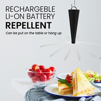 Ventilateur rotatif portable rechargeable à batterie solide 1200 mAh, écologique, intérieur/extérieur, éloigne les mouches, répulsif contre les mouches, 50 m