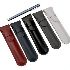 Nuevo Estuche para Lápices de PU de Color Sólido Minimalista, Estilo Ejecutivo, Diseño Portátil con Tapa Abatible, Grabado Personalizado de Logotipos/Textos, Hecho en China - Product Image 1