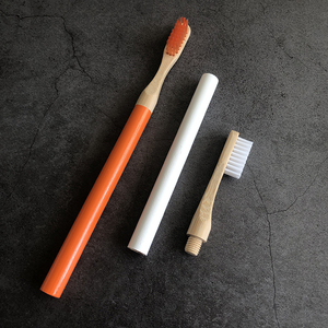 <span class=keywords><strong>Brosse</strong></span> à dents en bambou 100% biodégradable avec têtes interchangeables, <span class=keywords><strong>brosse</strong></span> à dents écologique réutilisable - Product Image 4