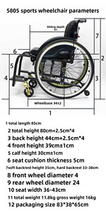 Silla de Ruedas Deportiva Plegable Ultraligera de Fibra de Carbono para Usuarios Activos, Silla de Movilidad Manual de Alto Rendimiento - Product Image 6