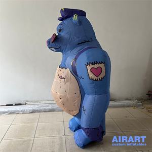 Adulto que lleva marioneta de oso blanco inflable, traje de caminar noche carnaval evento oso disfraz - Product Image 5